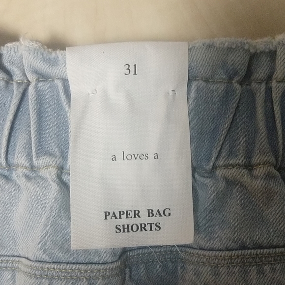 a loves a Paperbag High Waist Denim Shorts Frost - Picture 5 of 8
